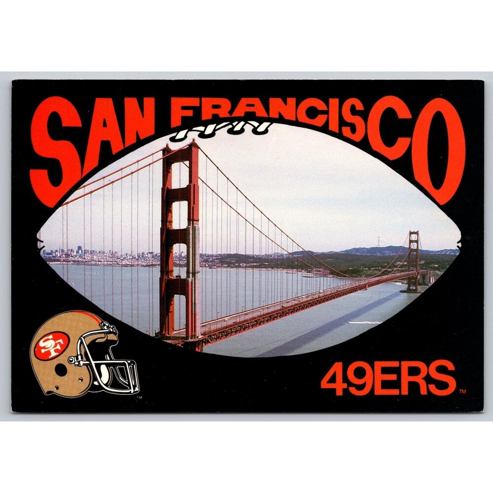 Vintage San Francisco 49ers Golden Gate Bridge Postcard NFL Properties 4x6 CA
